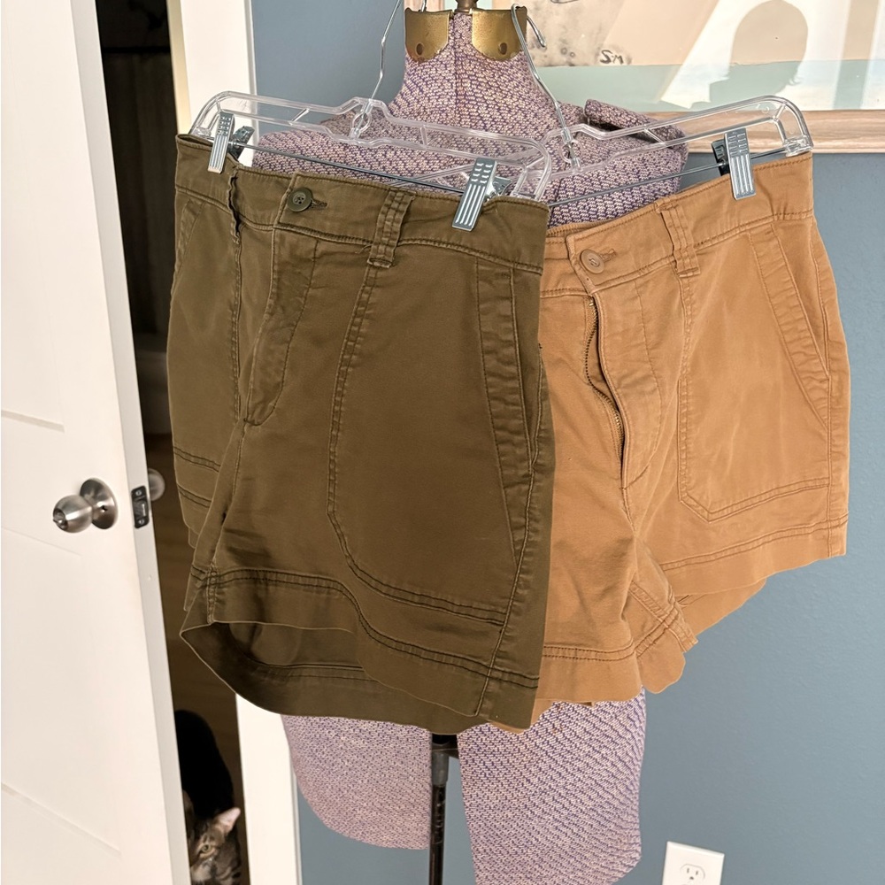 2 for $25 Old Navy Casual Utility Shorts in Olive Green & Tan
